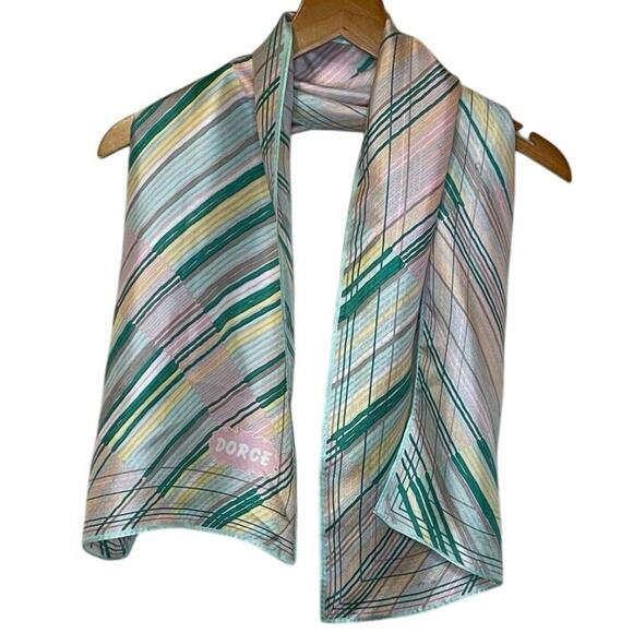 Dorce Accessories - VTG Dorce Pastel Striped Mid Century Modern Style Neck Scarf 43 in by 13.5 in